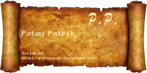 Patay Patrik névjegykártya